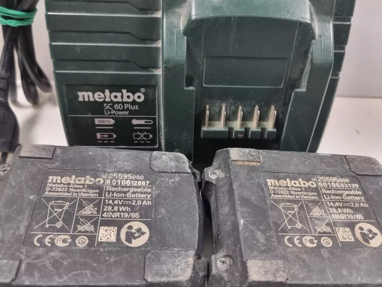 ŁADOWARKA METABO SC 60 PLUS + 2 X AKUMULATORY 2,0AH