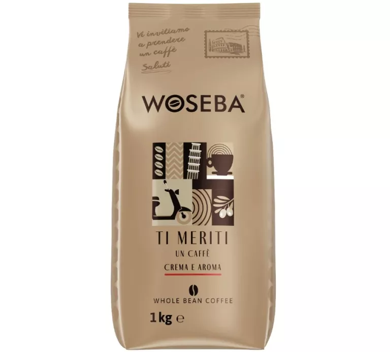 KAWA ZIARNISTA MIESZANA WOSEBA TI MERITI CREMA E AROMA 1000 G