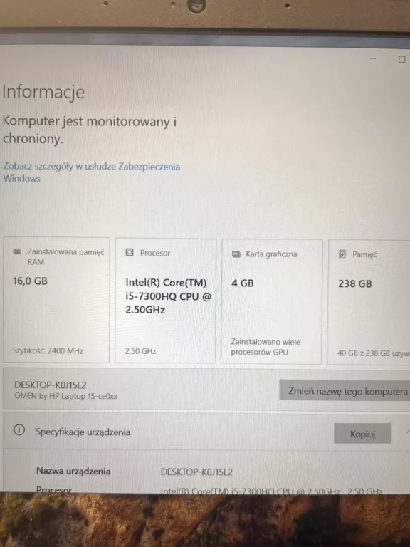 LAPTOP HP OMEN 7265NGW
