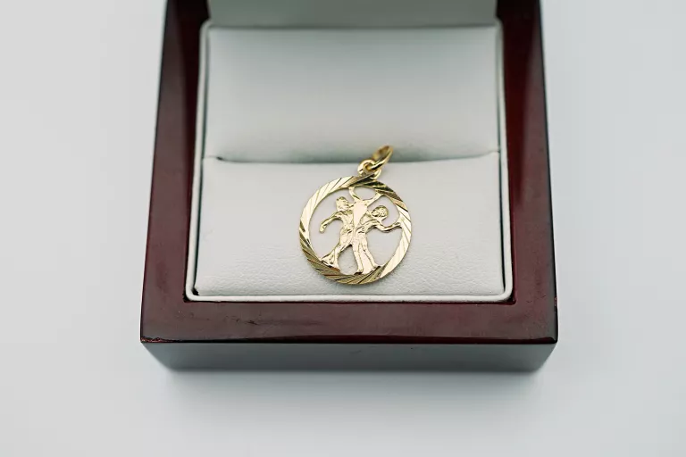 ZŁOTA ZAWIESZKA ZNAK ZODIAKU - BLIŹNIĘTA - 333 - 1,0G - WISIOREK
