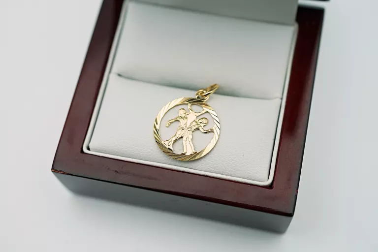 ZŁOTA ZAWIESZKA ZNAK ZODIAKU - BLIŹNIĘTA - 333 - 1,0G - WISIOREK