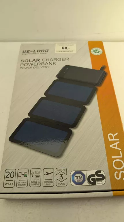 POWERBANK RE-LOAD SOLARNY 10000 MAH CZARNY