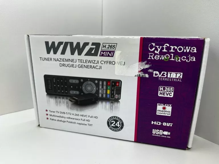 TUNER ODBIORNIK DEKODER DO TELEWIZJI TV NAZIEMNEJ DVB-T/T2 WIWA DVB-T2 MIN