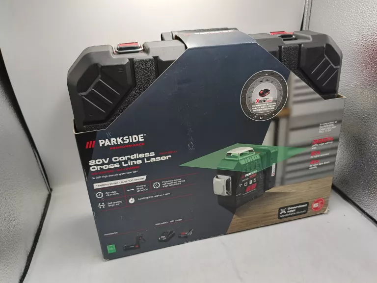 LASER KRZYŻOWY PARKSIDE 3 × 360°, 20 V, 2 AH, PKLLP 3360 A1 KOMPLET