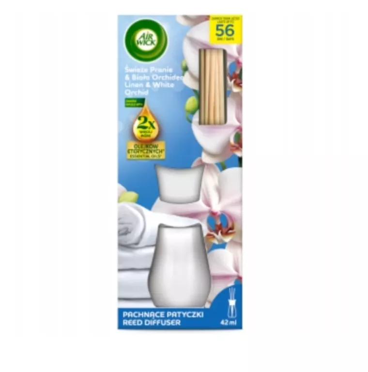 AIR WICK PACHNĄCE PATYCZKI ŚWIEŻE PRANIE & BIAŁA ORCHIDEA 42 ML