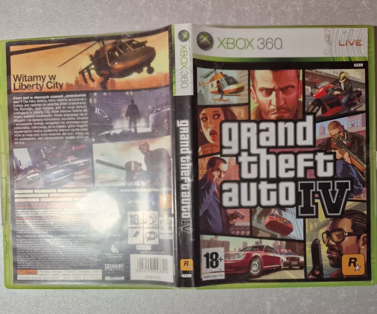 GRA XBOX 360 GRAND THEFT AUTO IV XBOX 360