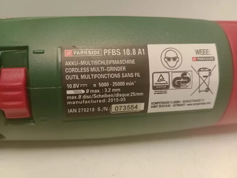 NARZĘDZIE WIELOFUNKCYJNE PARKSIDE PFBS 10.8 A1