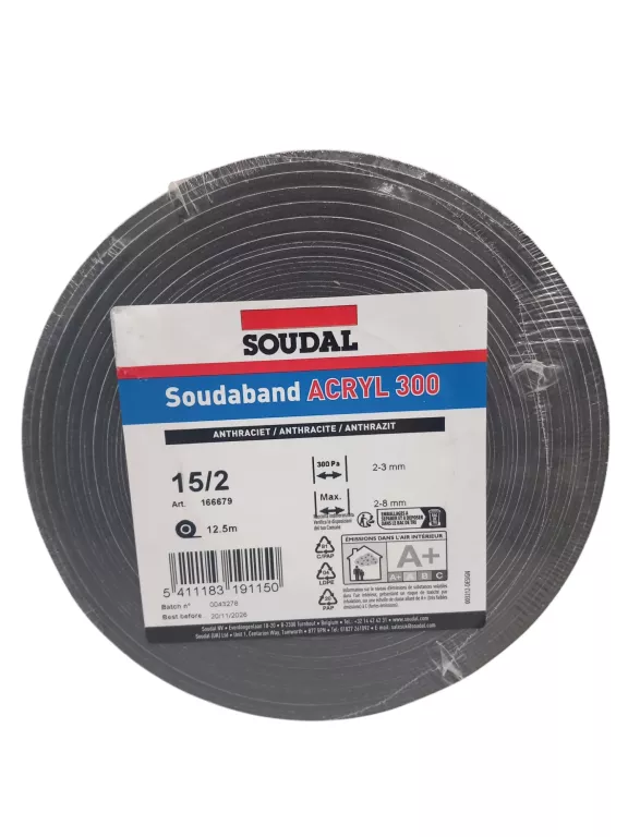 SOUDAL SOUDABAND ACRYL 300 15/2 12,5M USZCZELNIAJĄCA TAŚMA ROZPRĘŻNA