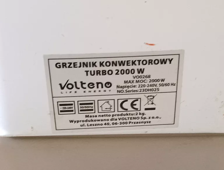 GRZEJNIK KONWEKTOROWY VOLTENO V0268