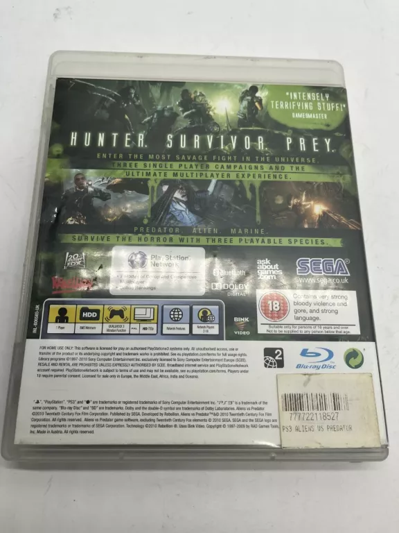 GRA PS3 ALIEN VS PREDATOR SEGA