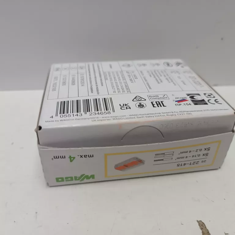 WAGO SZYBKOZŁĄCZKA UNIWERSALNA 5X0,2-4MM2 221-415 OPAK. 25SZT.