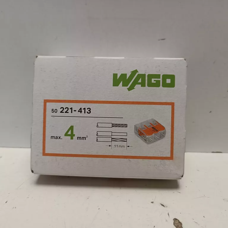 50X WAGO 221-413 SZYBKOZŁĄCZKA 3X0,14-4 ZŁĄCZKA