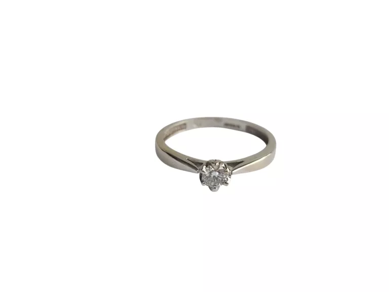 PIĘKNY ZŁOTY PIERŚCIONEK Z BRYLANTEM 0,20CT P.585 / W. 1,62G / R.13
