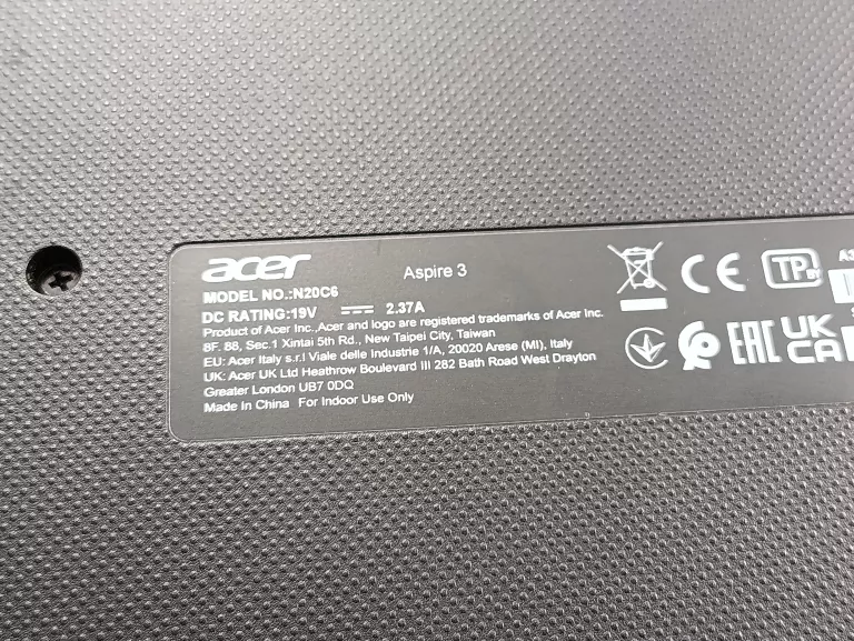 LAPTOP ACER ASPIRE 3 N20C6 INTEL CORE I3-1115G 16GB 512GB
