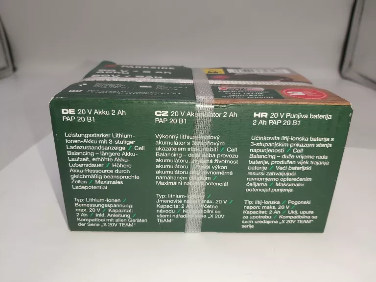 PARKSIDE AKUMULATOR 2AH PAP 20 B1 20V W PUDEŁKU