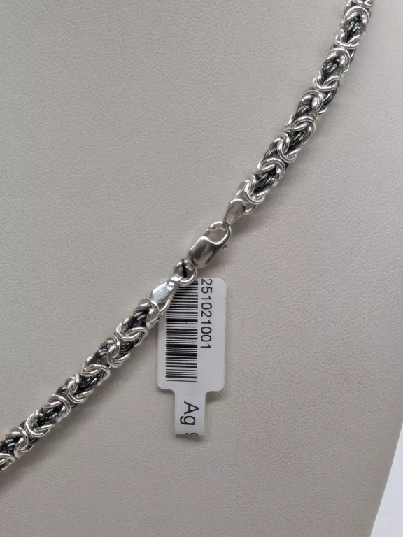 SREBRNY ŁAŃCUSZEK 925 / 44,50 G 60 CM KRÓLEWSKI OKSYDOWANY