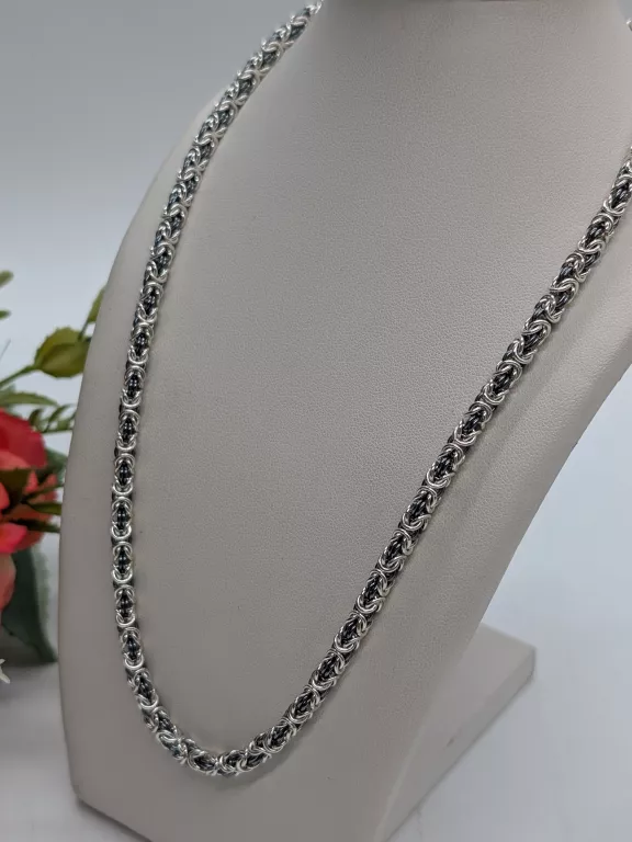 SREBRNY ŁAŃCUSZEK 925 / 41,80 G 55 CM KRÓLEWSKI OKSYDOWANY