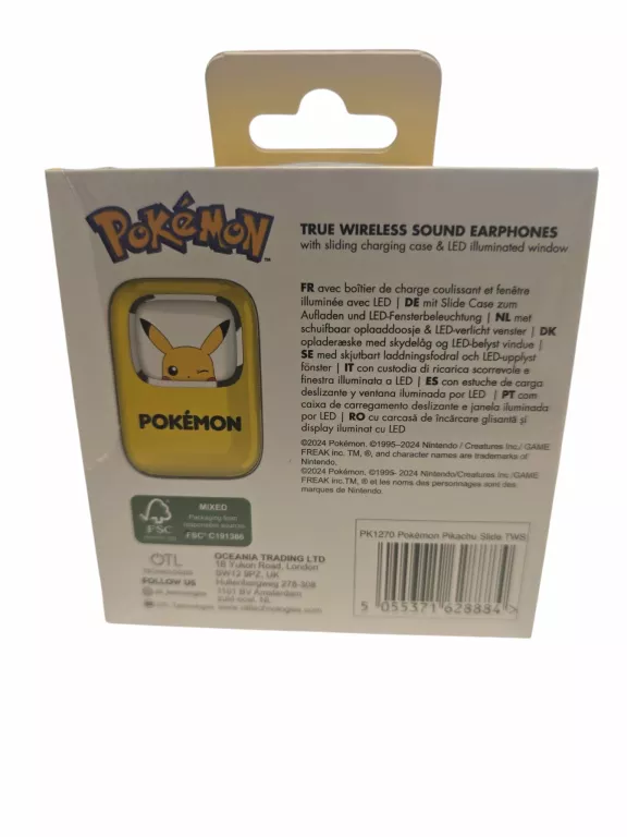 SŁUCHAWKI BEZPRZEWODOWE Z MIKROFONEM OTL TECHNOLOGIES POKEMON PIKACHU SLID