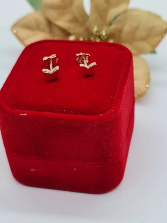 CUDOWNE ZŁOTE KOLCZYKI MOTYLKI 0,98G 585