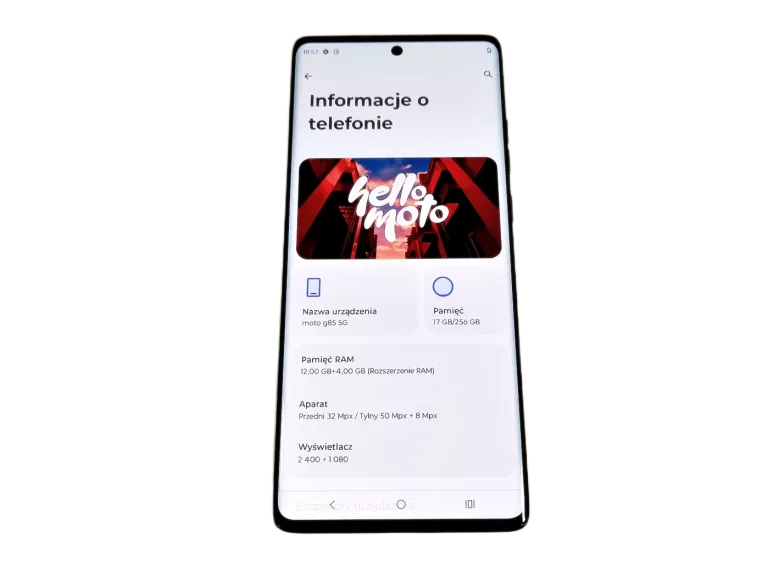 SMARTFON MOTOROLA MOTO G85 5G 12 GB / 256 GB 6.67" 120HZ SZARY Z ETUI