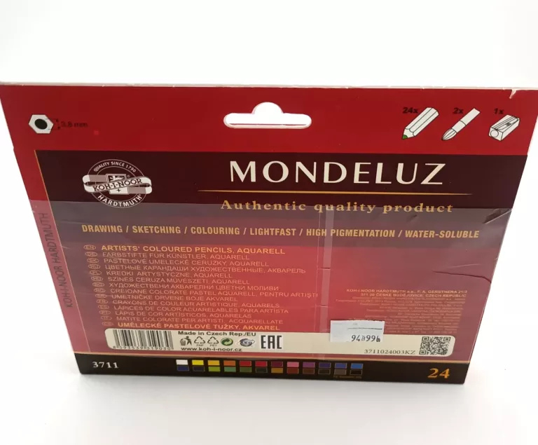 KREDKI AKWARELOWE KOH-I-NOOR MONDELUZ 24 SZTUKI