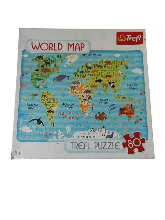 PUZZLE TREFL WORLD MAP 80 ELEMENTÓW