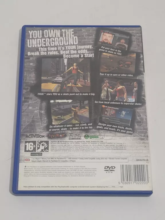 GRA PS2 TONY HAWK'S UNDERGROUND
