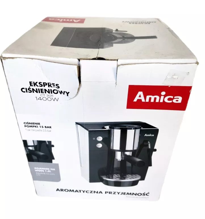 KOLBOWY EKSPRES CIŚNIENIOWY AMICA 1400W CT 3011 1400 W CZARNY