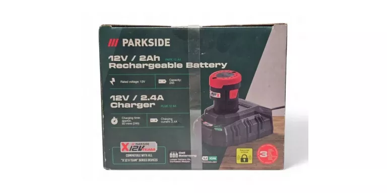 ZESTAW STARTOWY PARKSIDE AKUMULATOR 12V 2AH + ŁADOWARKA 12V 2,4A