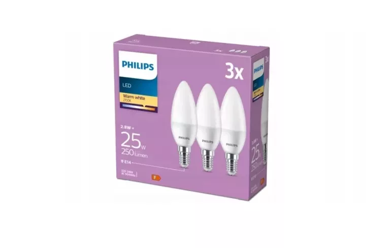 PHILIPS ŻARÓWKA LED X3 SZTUKI 2,8W=25W E14 F 250LM