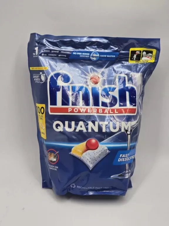 KAPSUŁKI DO ZMYWARKI FINISH QUANTUM POWERBALL LEMON 100 SZT