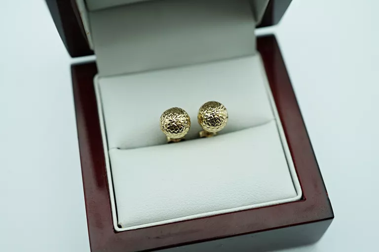 ZŁOTE KOLCZYKI KULKI - 585 - 0,95G - 7MM