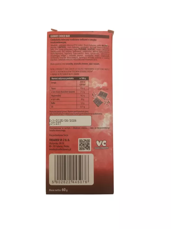 CZEKOLADA SPAGETTI GUMMY CHOCO BAR 60G