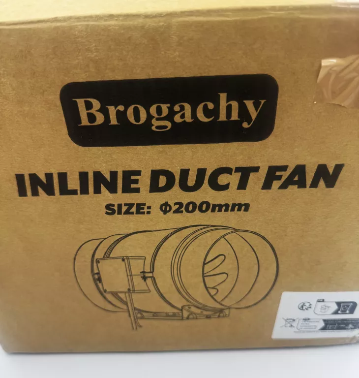 WENTYLATOR KANAŁOWY WYCIĄGOWY SSĄCY 2-BIEGUNOWY 200 MM BROGACHY