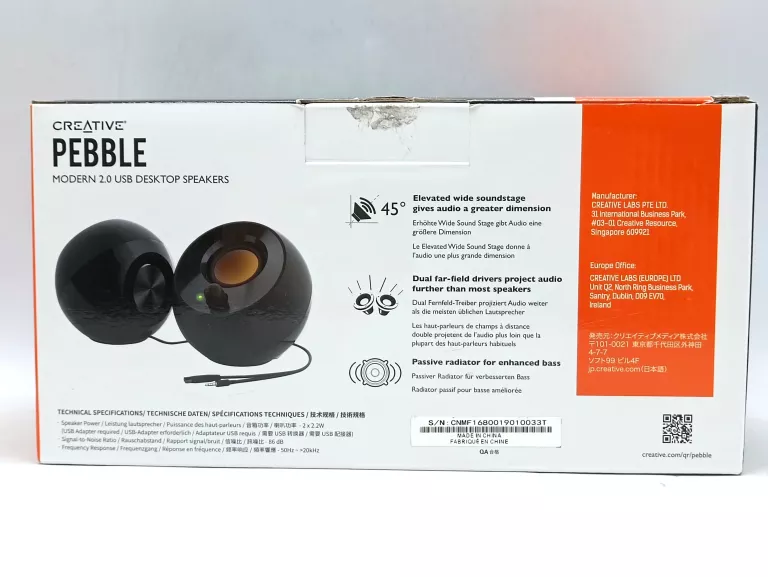 GŁOŚNIKI KOMPUTEROWE CREATIVE PEBBLE 2.0 USB