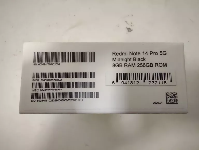 TELEFON XIAOMI REDMI NOTE 14 PRO 5G 256GB MIDNIGHT BLACK