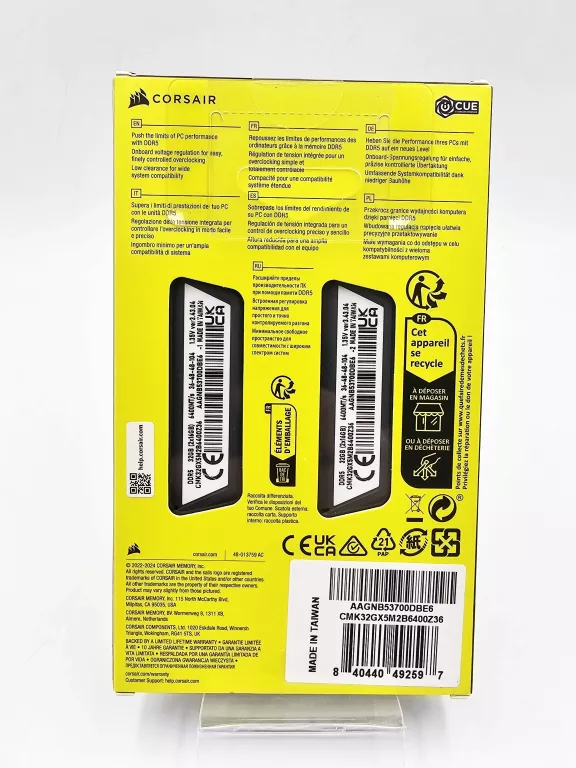 PAMIĘĆ RAM CORSAIR DDR5 32 GB 6400 MHZ CL36 CMK32GX5M2B6400Z36