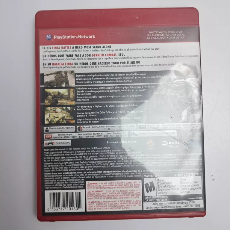 PS3 METAL GEAR SOLID 4