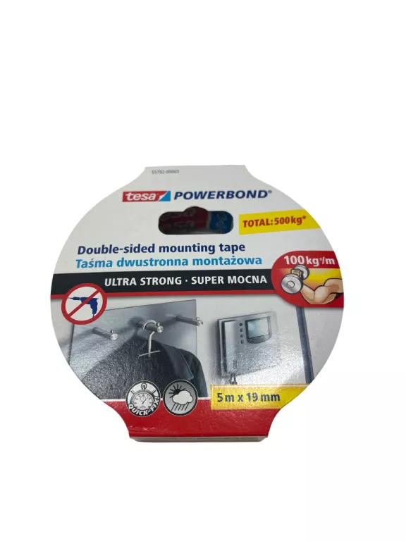 DWUSTRONNA TAŚMA MONTAŻOWA TESA POWERBOND ULTRA STRONG 19MMX5M