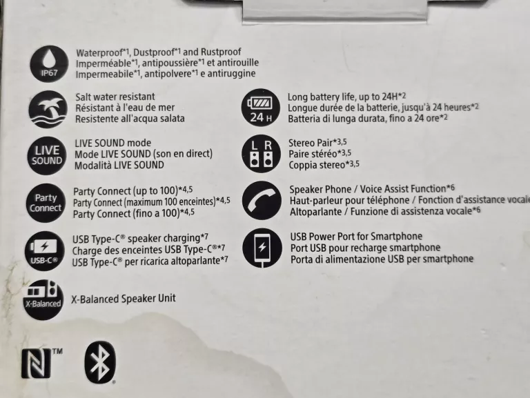 GŁOŚNIK BT SONY SRS-XB43 IP67 32W