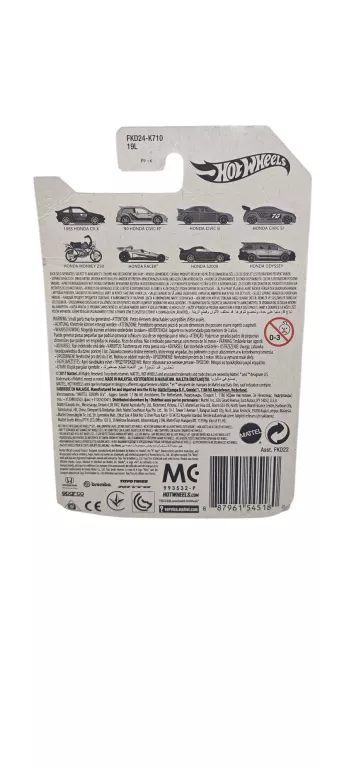 HOT WHEEL FKD24-K710 19L '90 HONDA CIVIC EF