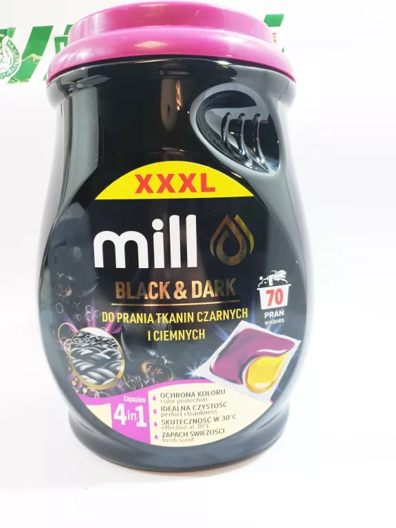 MILL KAPSUŁKI DO PRANIA TKANIN CZARNYCH I CIEMNYCH 70 KAPSUŁEK