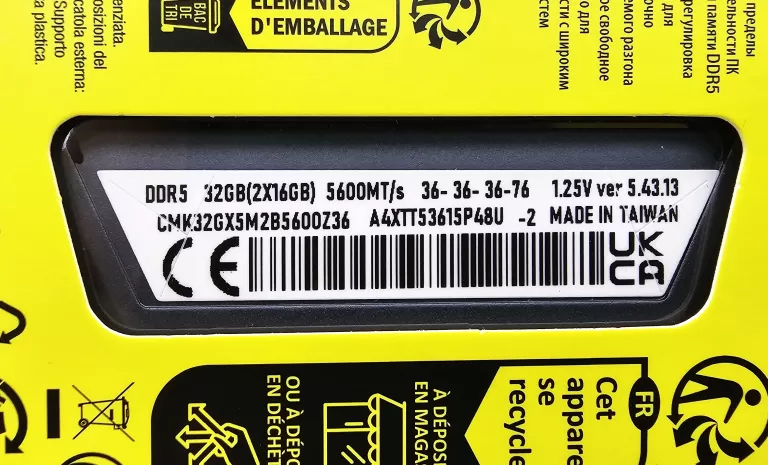 CORSAIR VENGEANCE DDR5 32GB 5600MHZ CL36 CMK32GX5M2B5600Z36