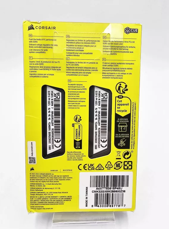 CORSAIR VENGEANCE DDR5 32GB 5600MHZ CL36 CMK32GX5M2B5600Z36