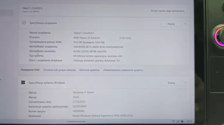 KONSOLA LENOVO LEGION GO SPRAWNA !!