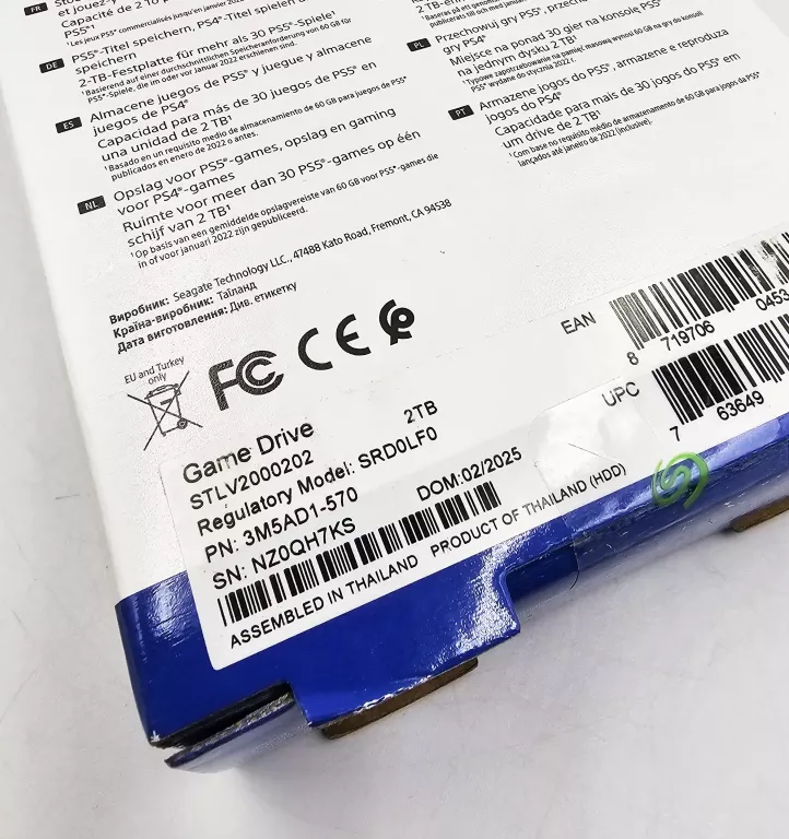 GAMINGOWY DYSK HDD 2.5" SEAGATE GAME DRIVE 2TB STLV2000202 DO PS4/PS5