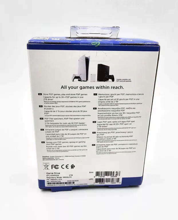 GAMINGOWY DYSK HDD 2.5" SEAGATE GAME DRIVE 2TB STLV2000202 DO PS4/PS5