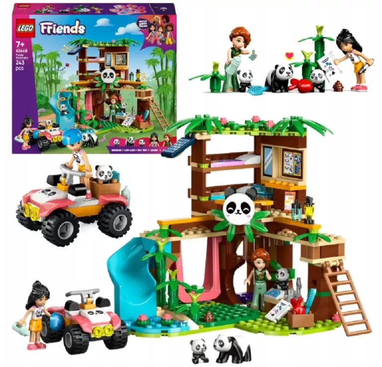 LEGO FRIENDS 42648 OPIEKA NAD PANDAMI W REZERWACIE PANDA DOMEK NA DRZEWIE