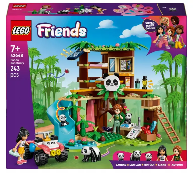 LEGO FRIENDS 42648 OPIEKA NAD PANDAMI W REZERWACIE PANDA DOMEK NA DRZEWIE