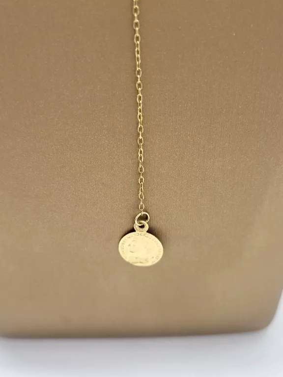 NIETYPOWY ZŁOTY ŁAŃCUSZEK Z ZAWIESZKĄ 1.23G/585/45CM
